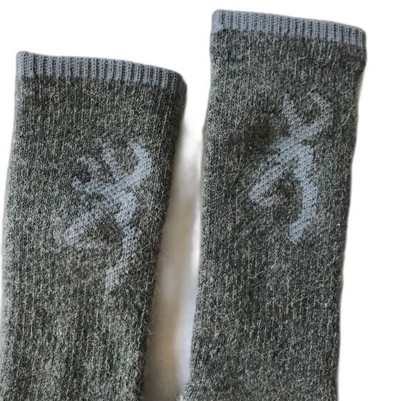 Browning Buckmark Wool Socks Crew Womens M 6-10 Gray Outdoor - Picture 3 of 4